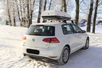 Багажник на крышу Volkswagen Golf 7, Атлант, аэродинамические дуги, опора Е