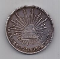 1 песо 1903 г. редкий м.д. Мексика