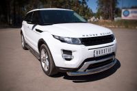 Пороги труба d76 с накладками (вариант 3) Land Rover Range Rover Evoque Dynamic 2011-