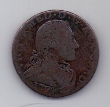 5 сольди 1794 г. Сардиния. Италия