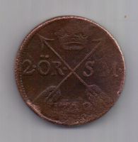 2 эре 1749 г. Швеция