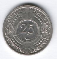 25 центов 1998 г. Нидерландские Антильские острова