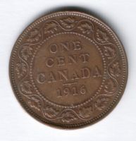 1 цент 1916 г. Канада