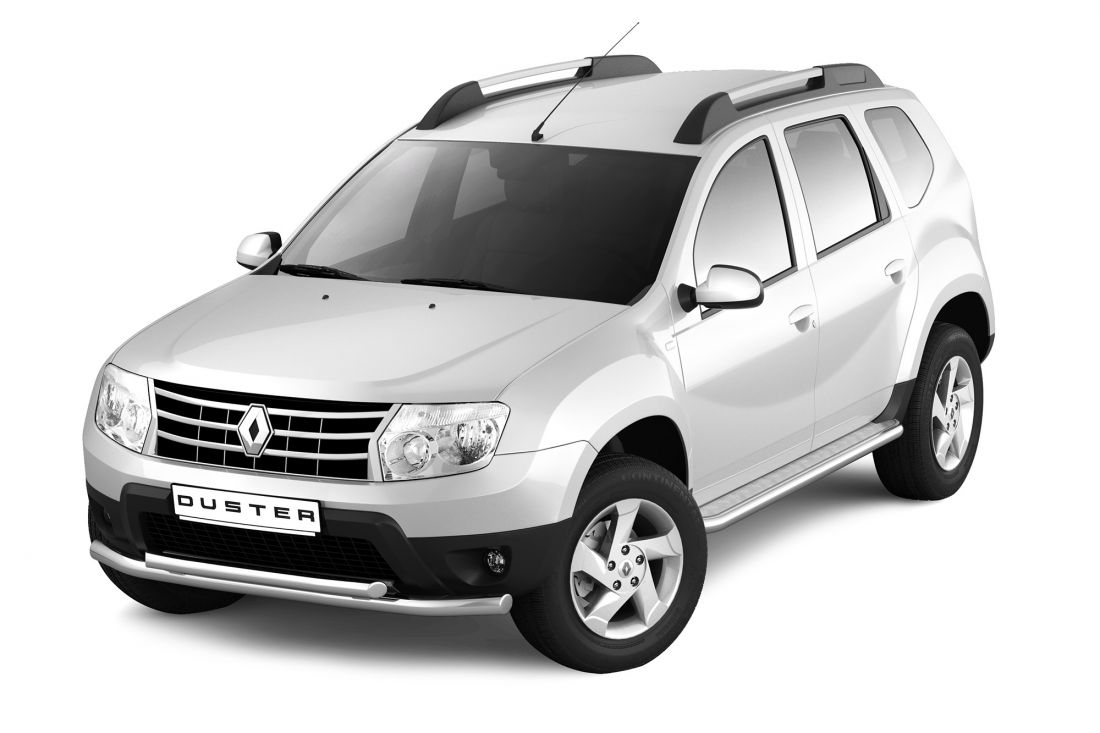 Защита порогов с алюм. площадкой d51мм «Эстонец» (НПС) Renault Duster 2012- / Nissan Terrano 2014- / Renault Duster 2016-