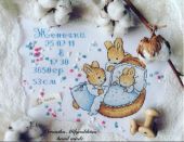 Схема для вышивки крестом Little bunny. Отшив