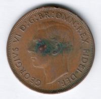 1 пенни 1949 г. Великобритания