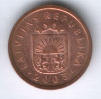 1 сантим 2005 г. Латвия