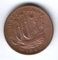 1/2 пенни 1960 г. Великобритания