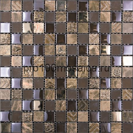 BDA-2301 (GMBD-23025) Мозаика Стекло+Мрамор+Агломерат 23*23  INKA 298*298*8 мм (NATURAL)