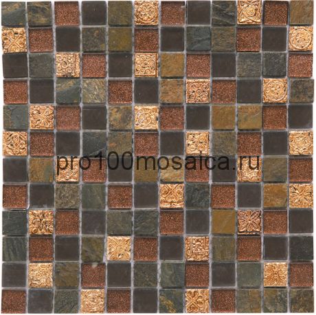 BDA-2320 Мозаика Стекло+Сланец+Агломерат 23*23  INKA 298*298*8 мм (NATURAL)