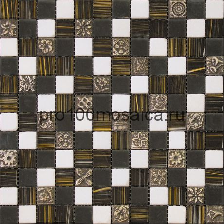BDA-2399 (BDA-09)  Мозаика Стекло+Мрамор+Агломерат 23*23  INKA 298*298*8 мм (NATURAL)
