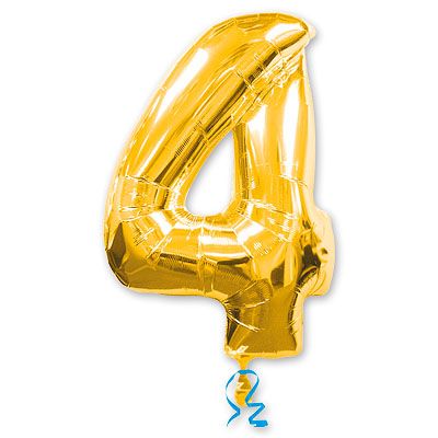 Шар фигура цифра 4 (Gold)