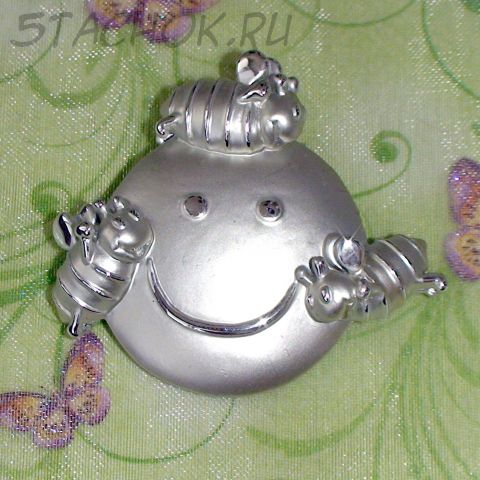 Брошь "Солнечные пчелки" под серебро