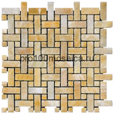 M073-CP (Onyx Yellow) Мозаика Оникс 20*50+20*20 KELT 305*305*10 мм (NATURAL)