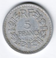 5 франков 1945 г. Франция