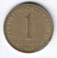 1 шиллинг 1989 г. Австрия