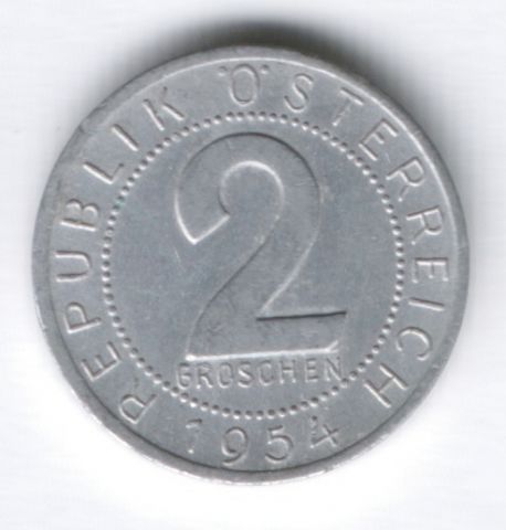 2 гроша 1954 г. Австрия