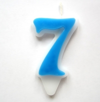 Свеча цифра 7 (синяя)