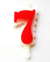 Свеча цифра 7 (красная )