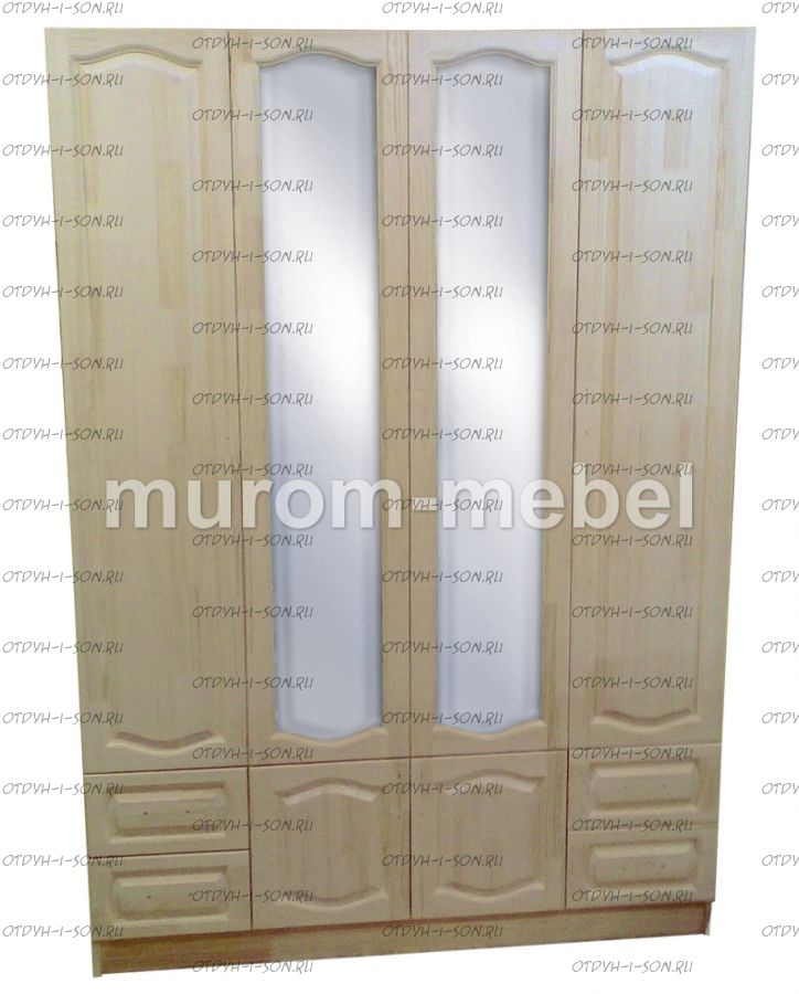 Шкаф 4-дверный с нижней антресолью (180х55х240)