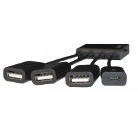 Переходник OTG MicroUSB - USB 2.0 (3 порта) с доп.питанием (MicroUSB)