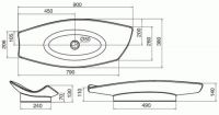 схема раковины Scarabeo Kong 8053