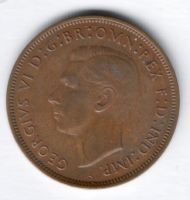 1 пенни 1939 г. Великобритания
