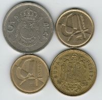 Набор монет Испания 1975-1992 г. 4 шт.