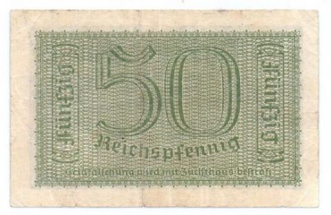 50 рейхпфеннигов 1939-1945 г. Германия для оккупированных территорий.