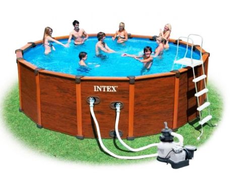 Каркасный бассейн с  внешним сайдингом 569х135см + аксессуары, INTEX
