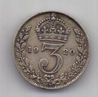 3 пенса 1920 г. Великобритания