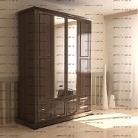 Шкаф 4-дверный с зеркалом Кардинал (Муром) 180х55х240