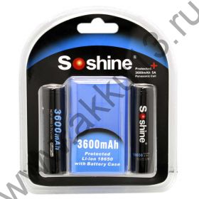 18650 1xSoshine 3600 mAh с защитой