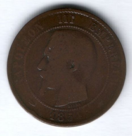 10 сантимов 1854 г. А Франция