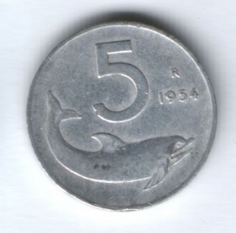 5 лир 1954 г. Италия