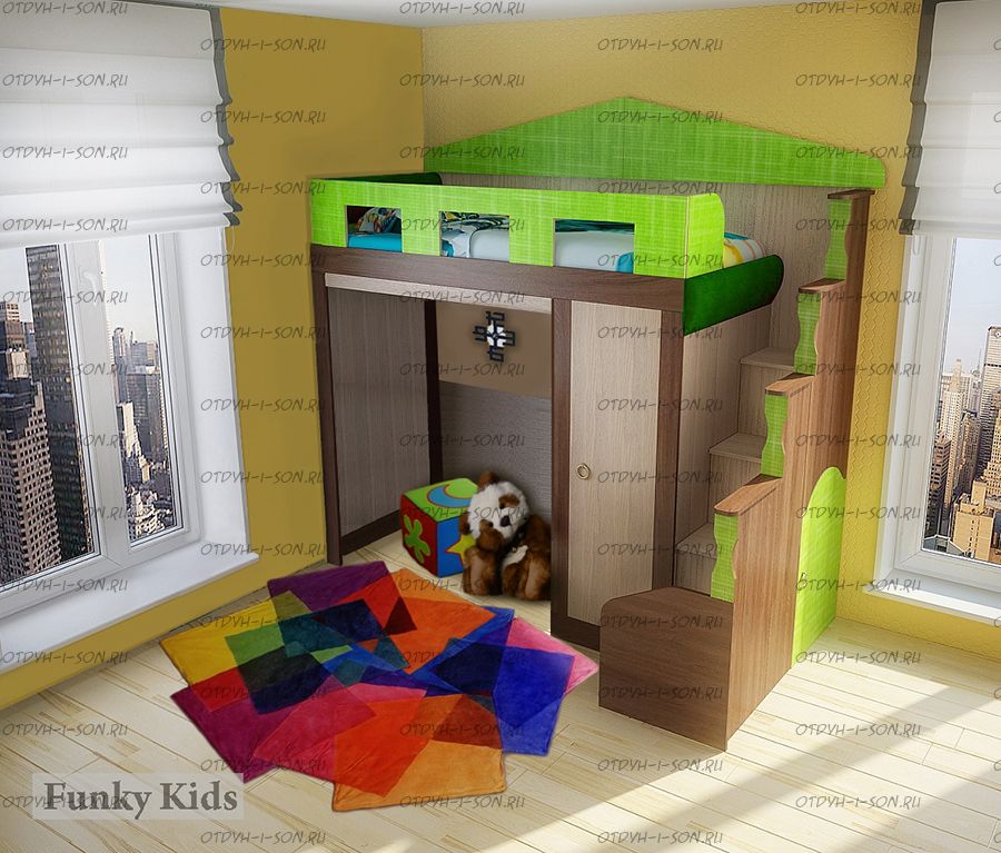 Кровать-чердак Фанки Хоум-11004