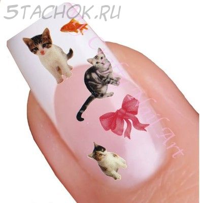 Наклейки на ногти "Котики"