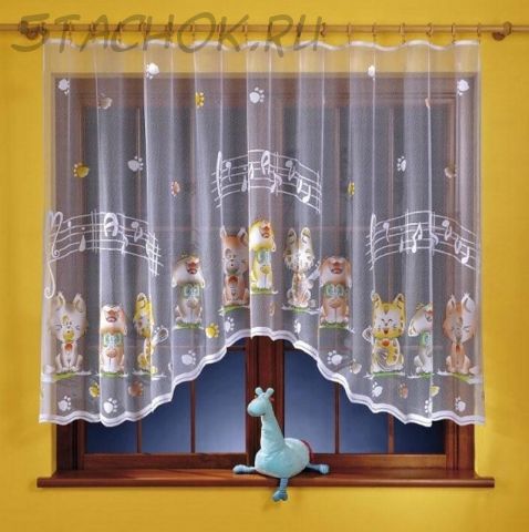 Штора "Музыкальные котята"