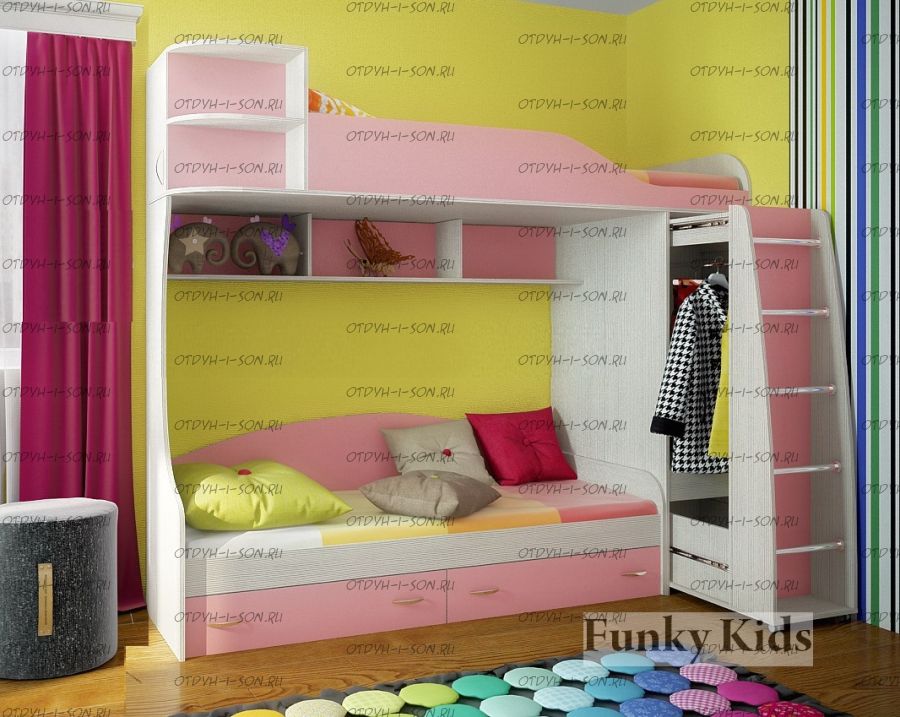 Кровать двухъярусная Фанки Кидз-12 СВ