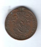 2 сантима 1905 г. Бельгия