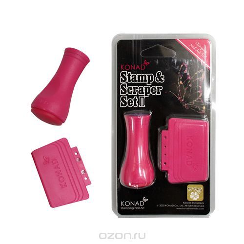 KONAD ОДНОСТОРОННИЙ ШТАМП+СКРАПЕР STAMP & SCRAPER SET LL