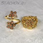 Парные филигранные кольца под золото