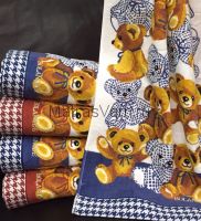 C-2059-Мишки Красные 70х140 (5 шт ) Япония-BOLANGDE полотенце LIKE TEXTILE