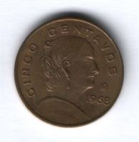 5 сентаво 1968 г. Мексика