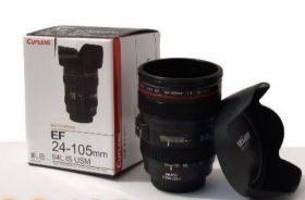 Подарочная кружка - объектив EF 24-105mm для Canon с крышкой