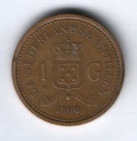 1 гульден 1990 г. Нидерландские Антильские острова