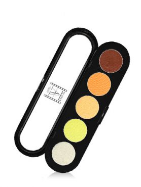 T06 Тени прессованные палитра 5 цветов Т06 желто-оранжевые тона,10 гр