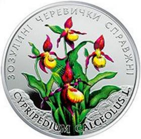 2 гривны.Украина.2016г.Кукушкины (Зозулині) башмачки.Цветная эмаль.Блистер