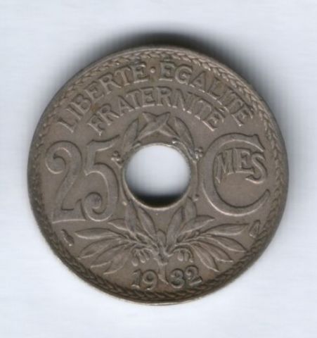 25 сантимов 1932 г. Франция