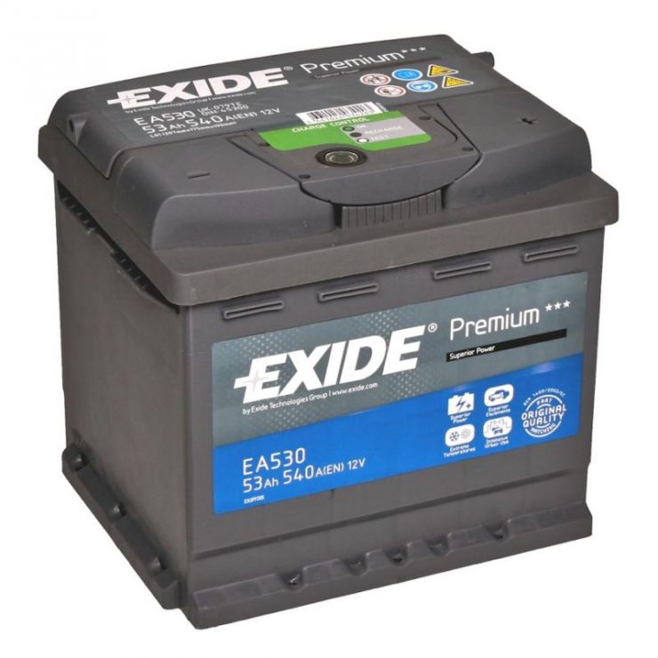 Автомобильный аккумулятор АКБ Exide (Эксайд) Premium EA530 53Ач о.п.